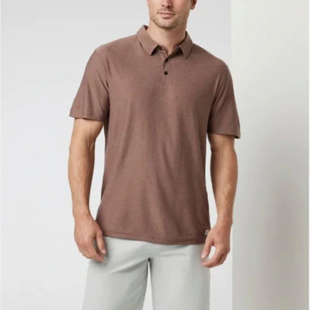 Men Vuori Strato Tech Polo Brown Size 3XL Athleisure Golf Sporty Casual Neutral